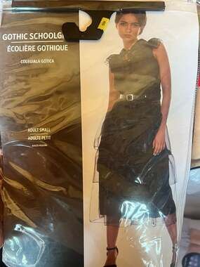 Gothic Schoolgirl Costume Dress and Belt Adult Small